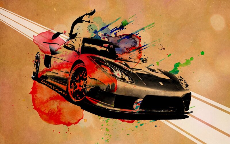 Colorful car art illustration