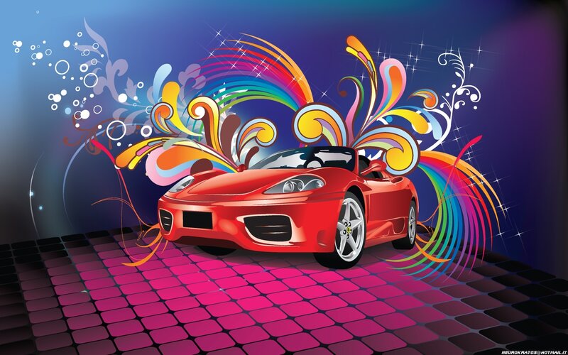 colorful car art illustration
