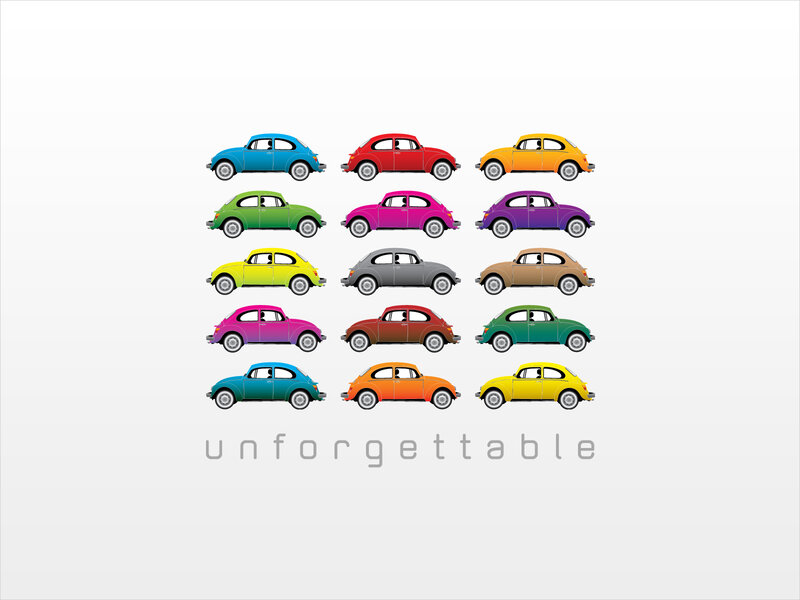 colorful car collection