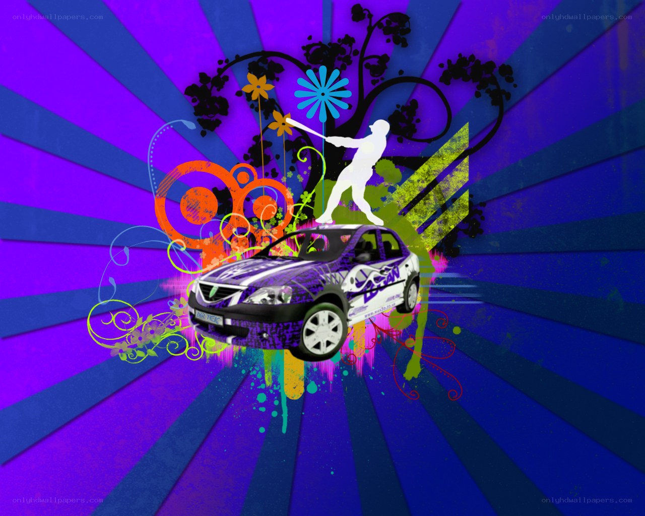 colorful car graphic art