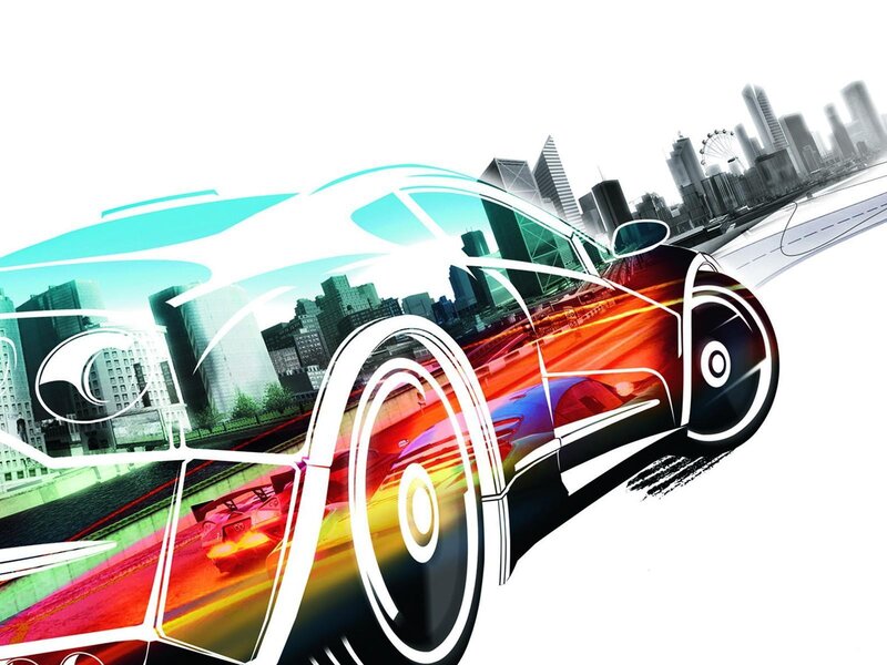 colorful car in city
