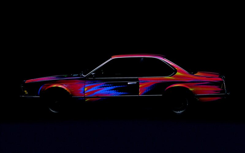 colorful car in dark setting