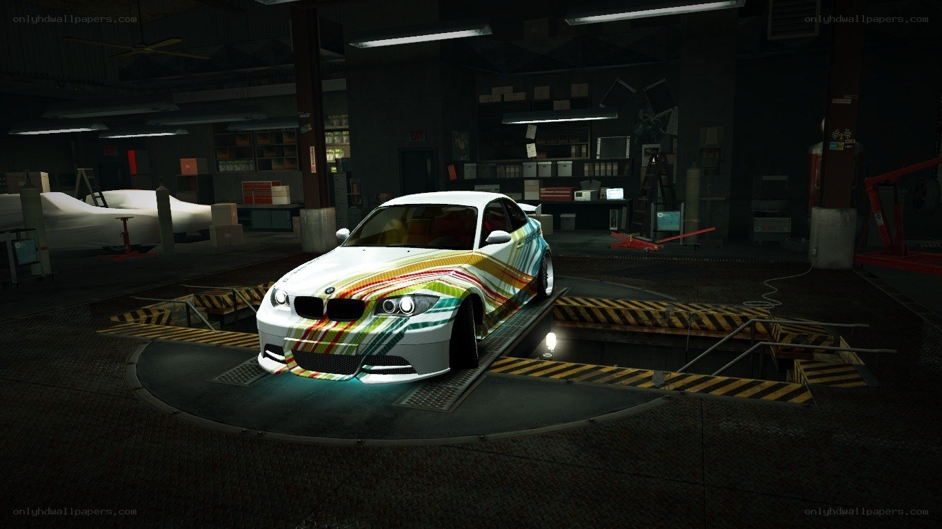 colorful car in garage