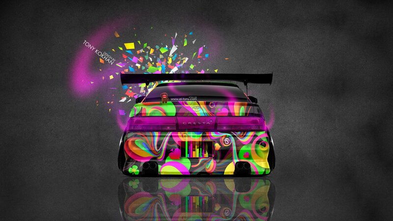Colorful Car with Confetti