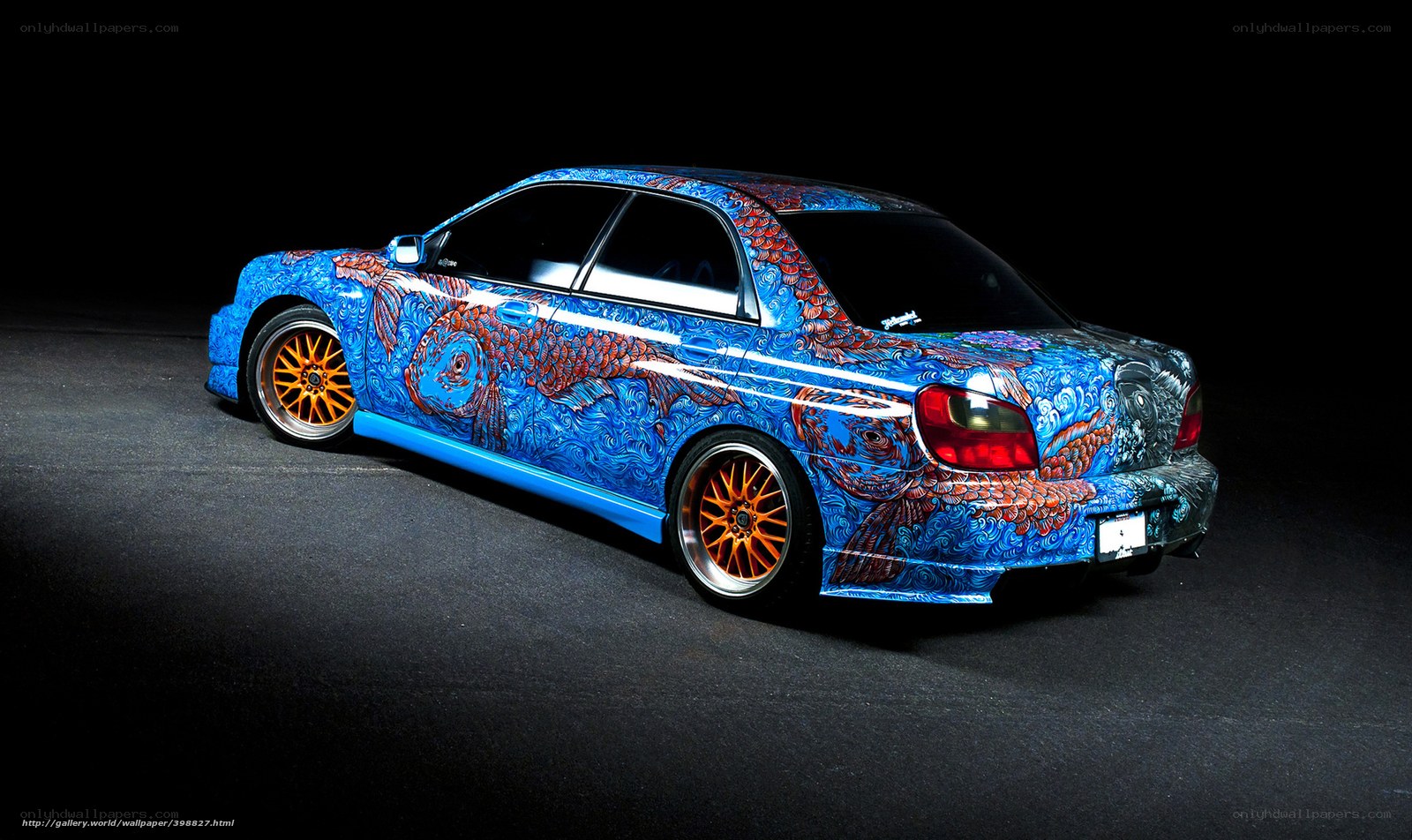 colorful car with fish design