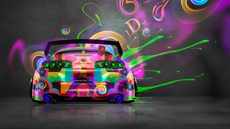 Colorful Car with Splashes