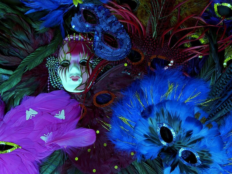 Colorful Carnival Masks — Blue