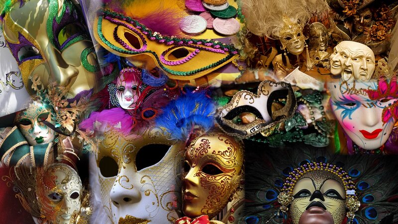 Colorful Carnival Masks — Gold