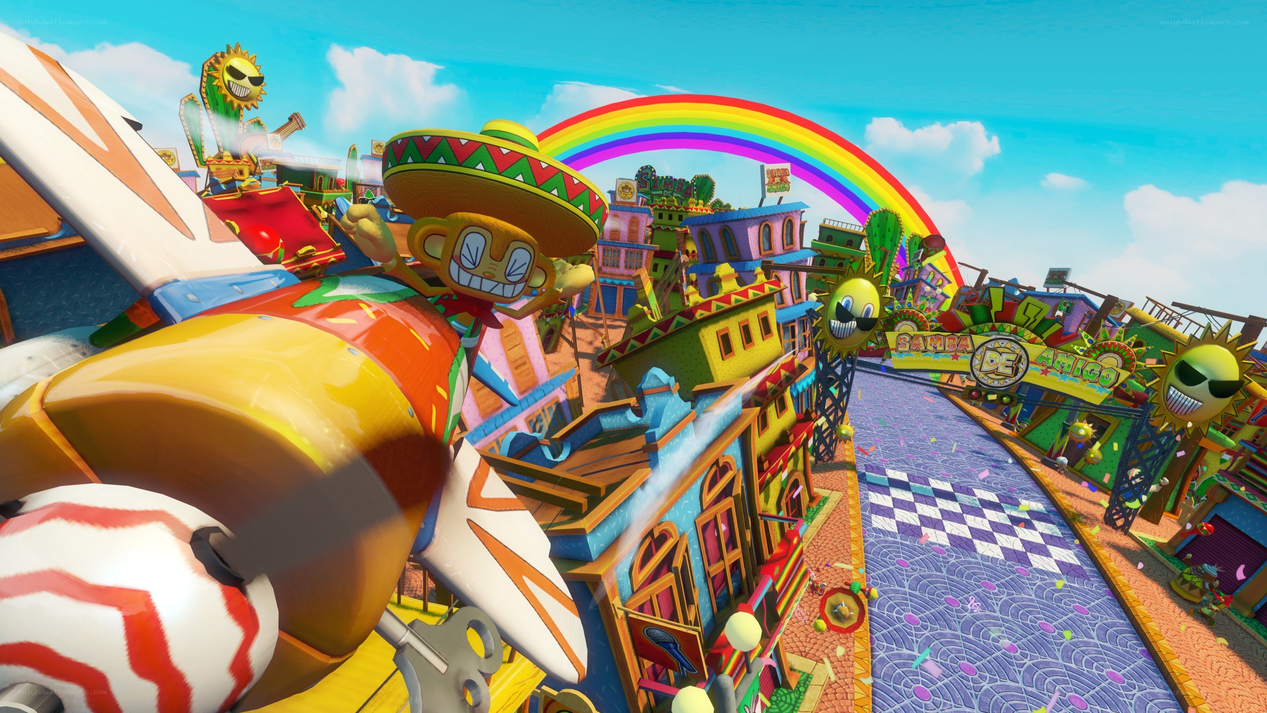 Colorful carnival race track