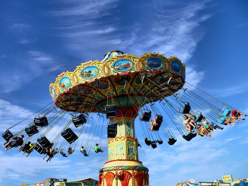 Colorful carnival swing ride