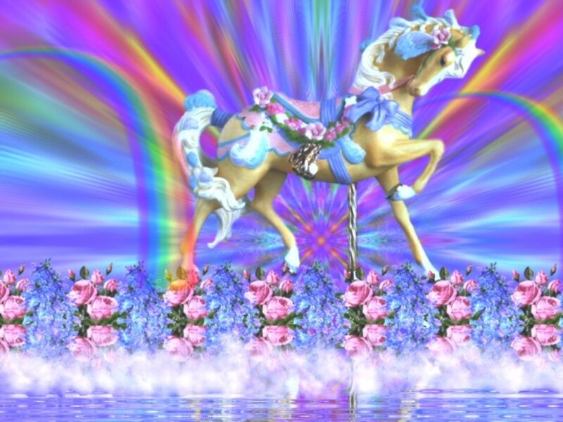 Colorful carousel horse