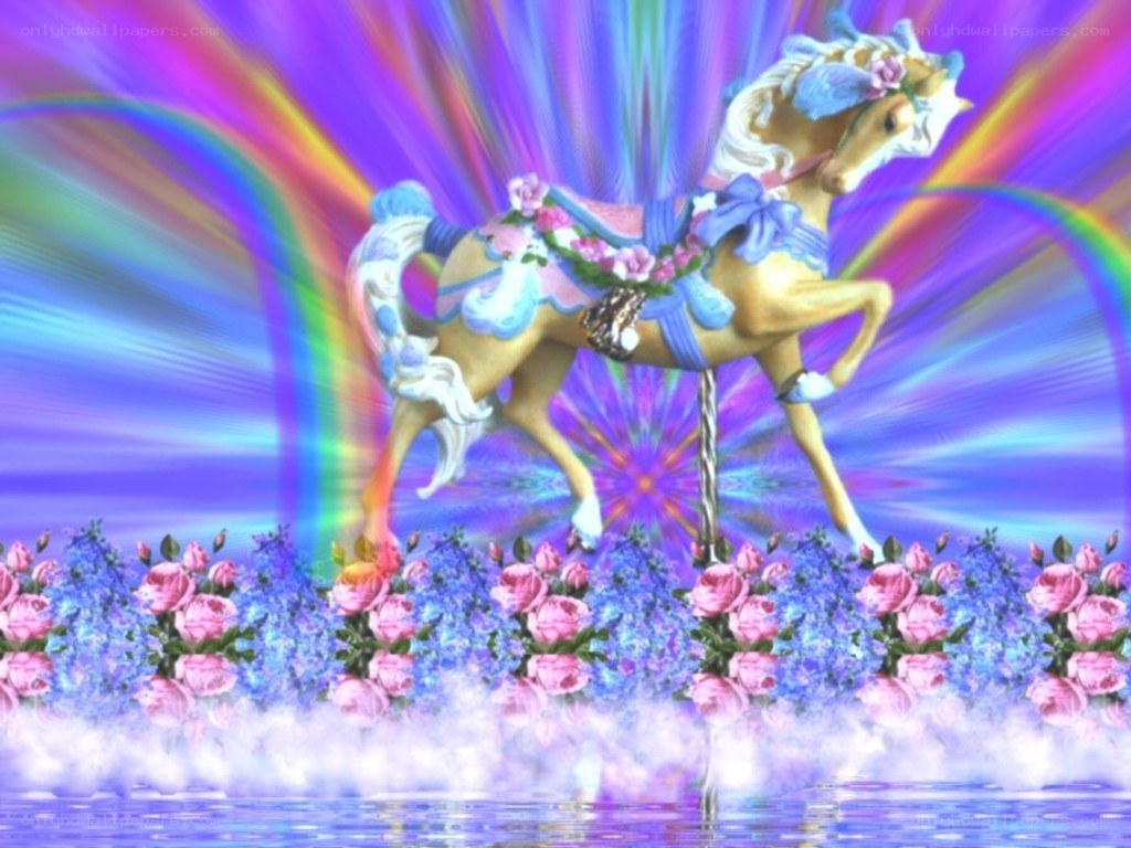 Colorful carousel horse