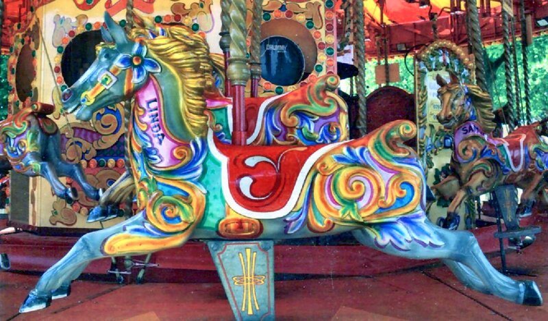 Colorful Carousel Horse — Red