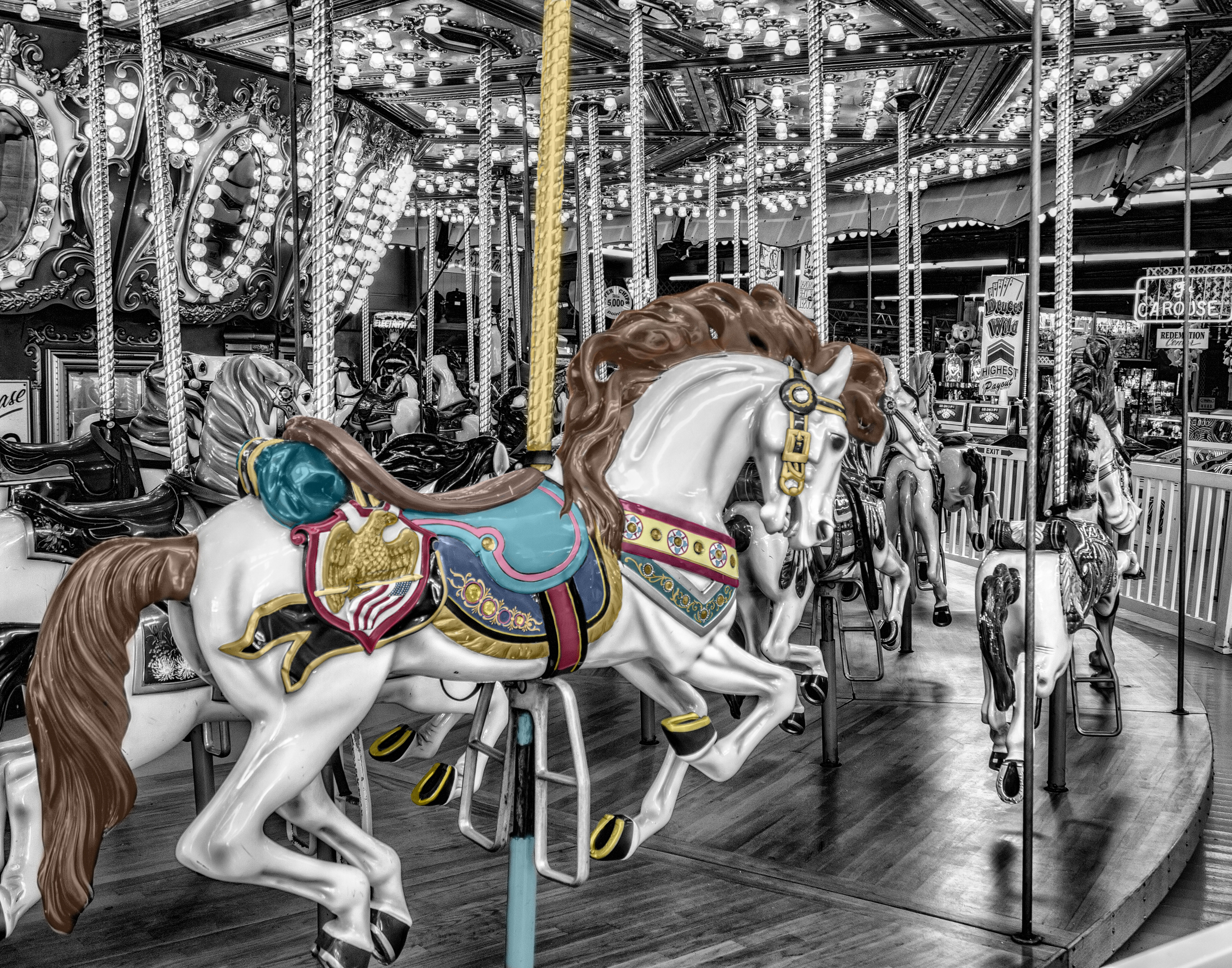 Colorful carousel horse