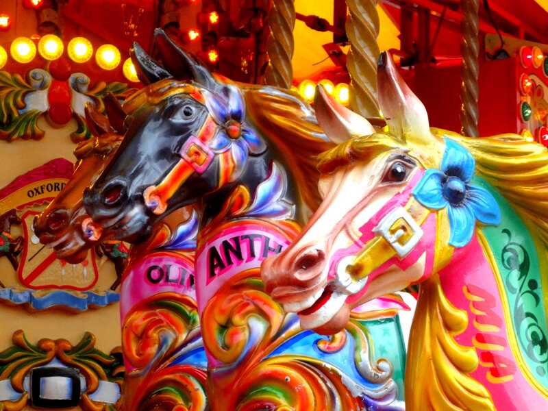 Colorful Carousel Horses — Red