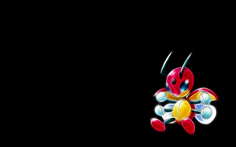 Colorful cartoon character on black