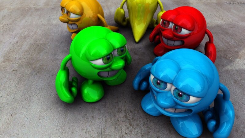 colorful cartoon characters group