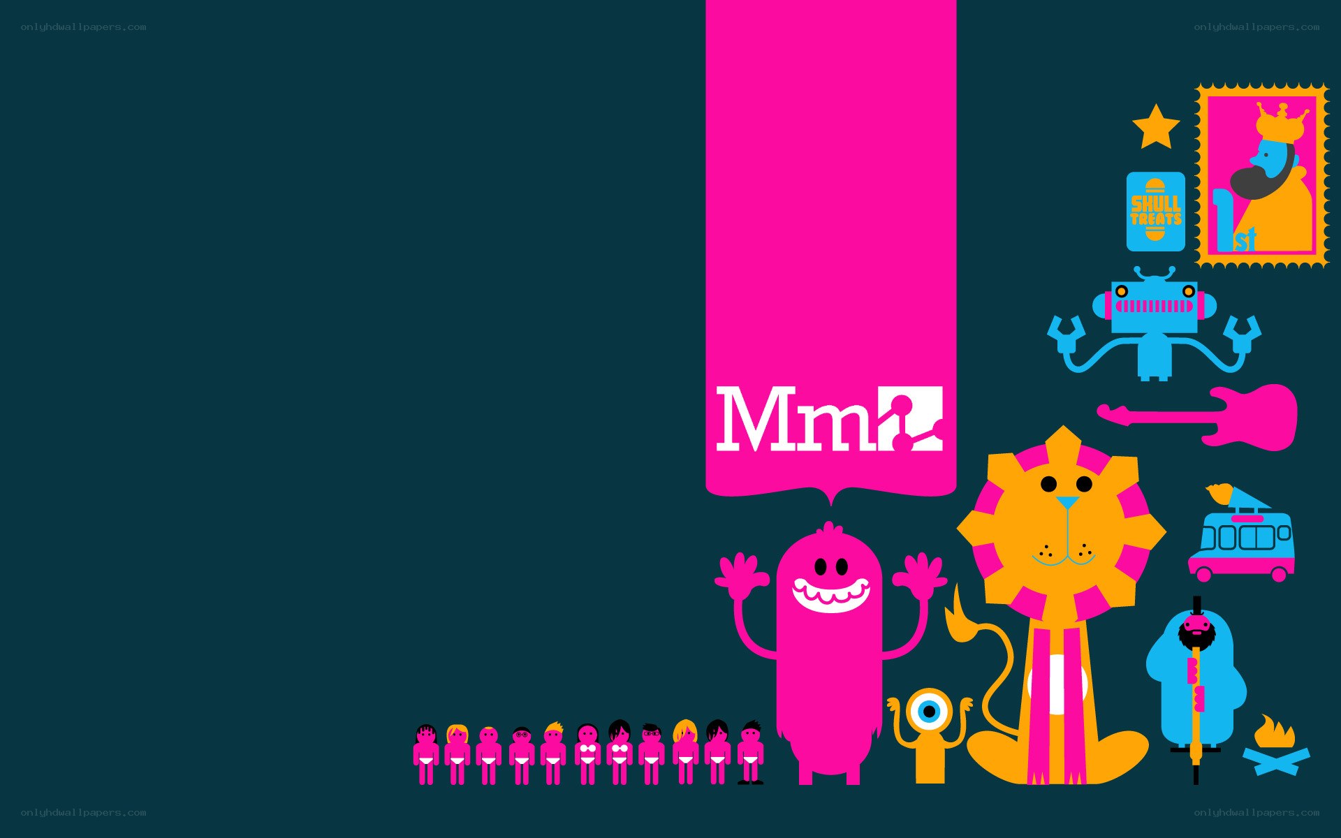 colorful cartoon characters illustration