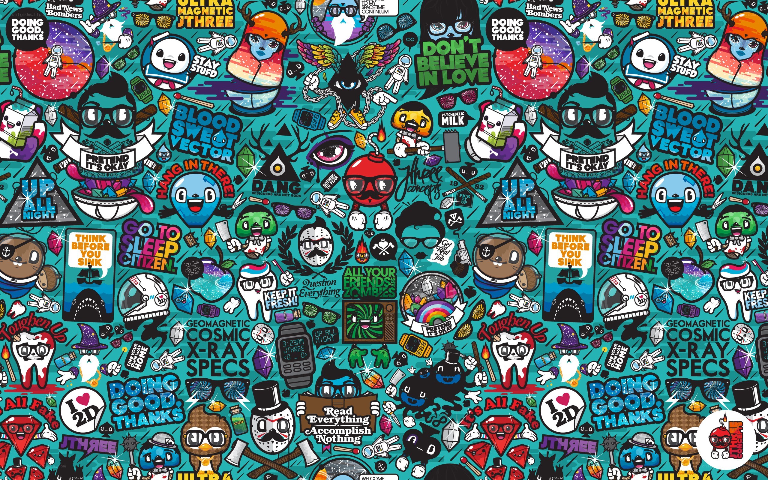 colorful cartoon collage