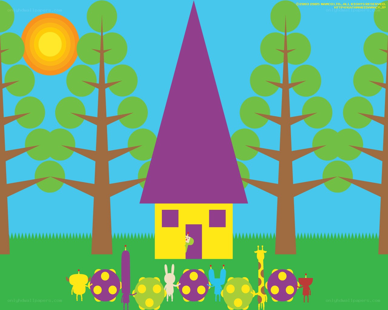 colorful cartoon forest scene