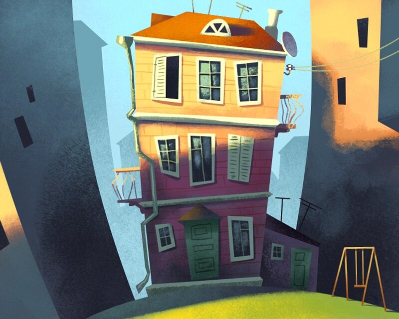 colorful cartoon house illustration