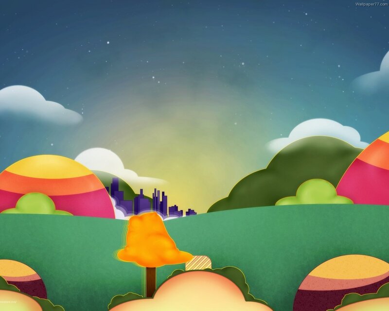 Colorful cartoon landscape