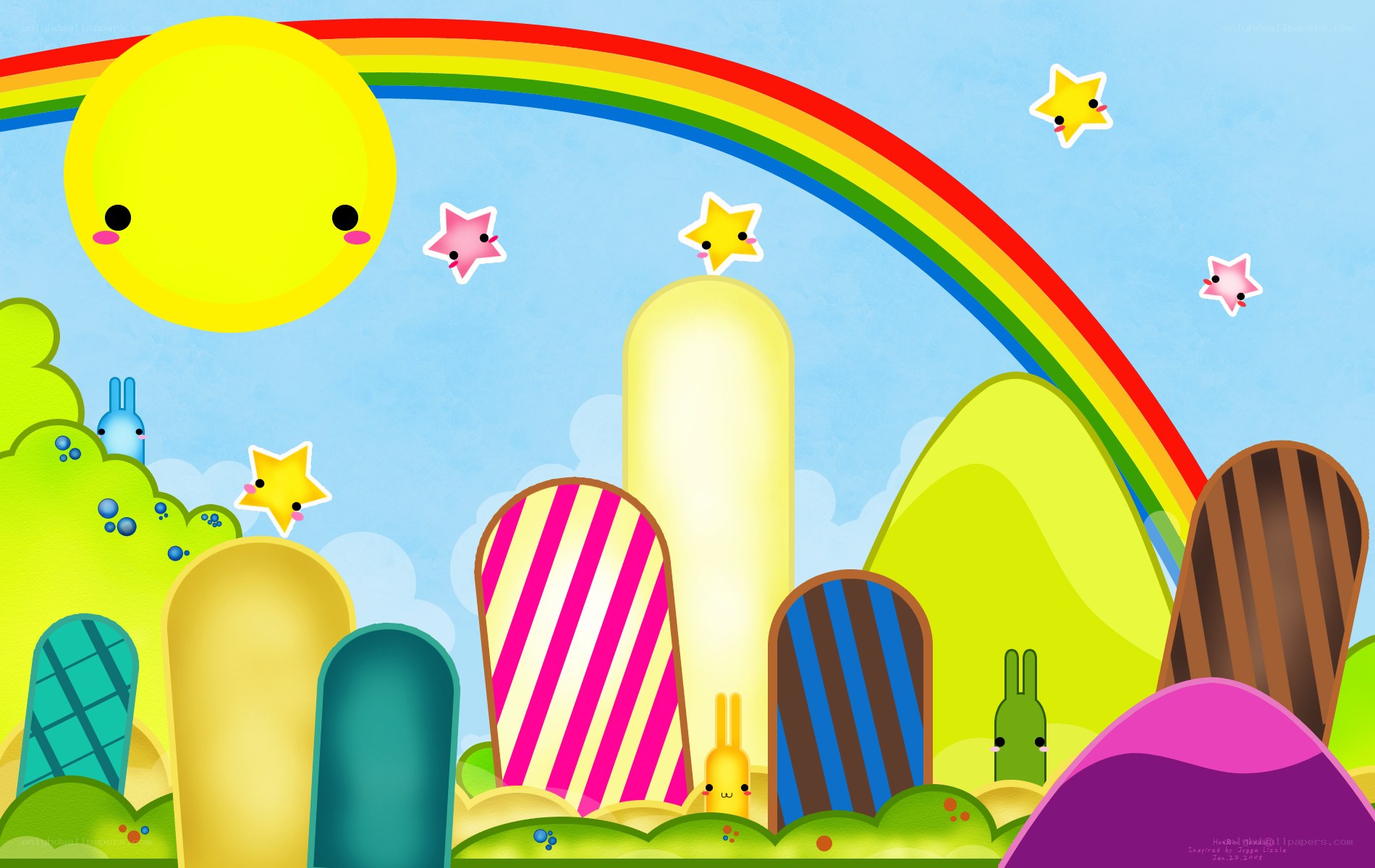 Colorful cartoon landscape