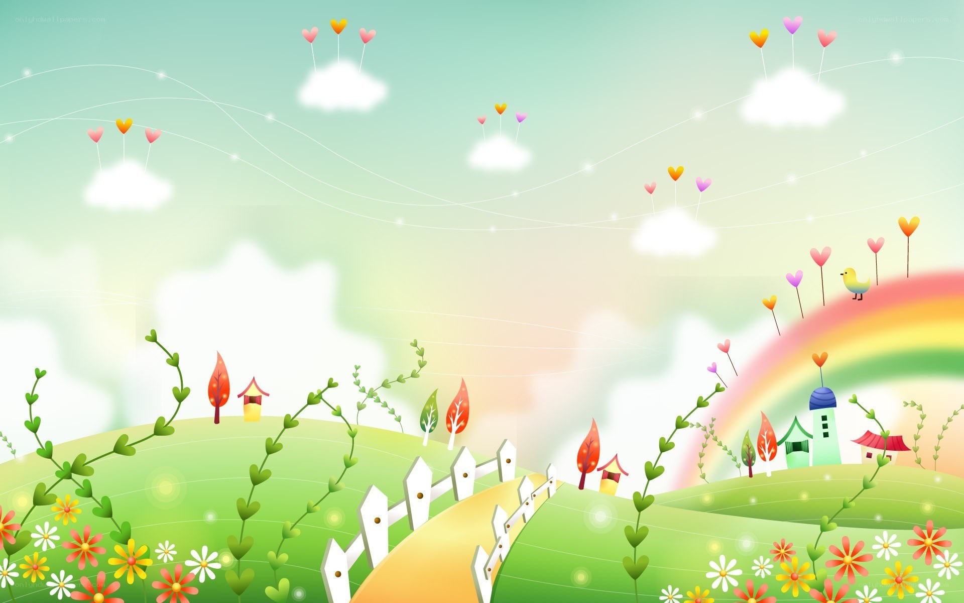 colorful cartoon landscape