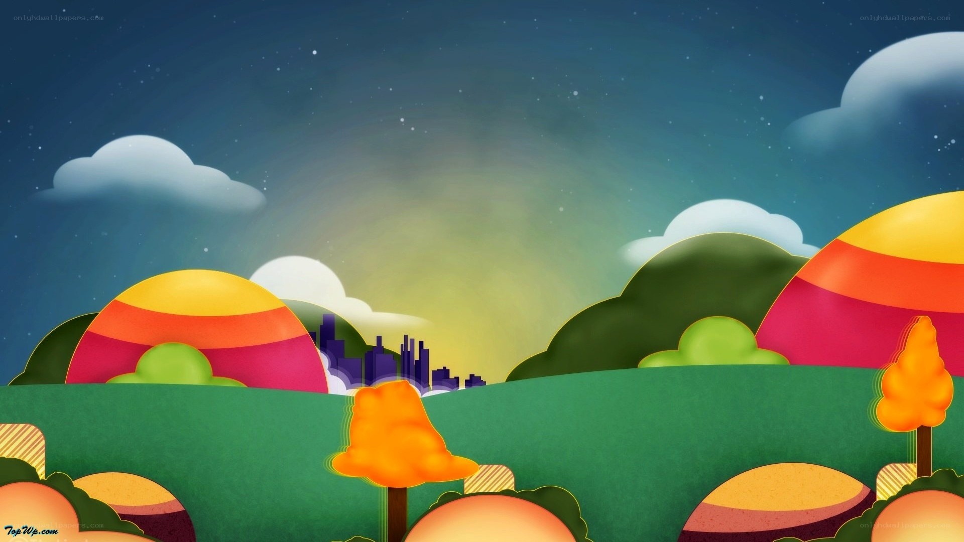 colorful cartoon landscape