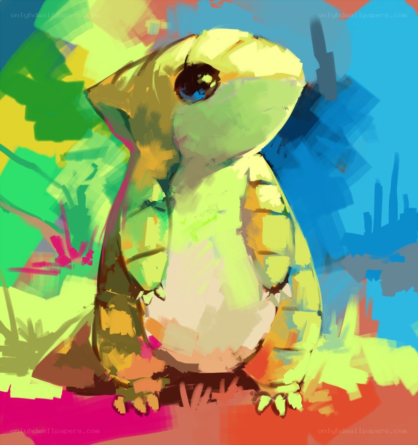 colorful cartoon turtle