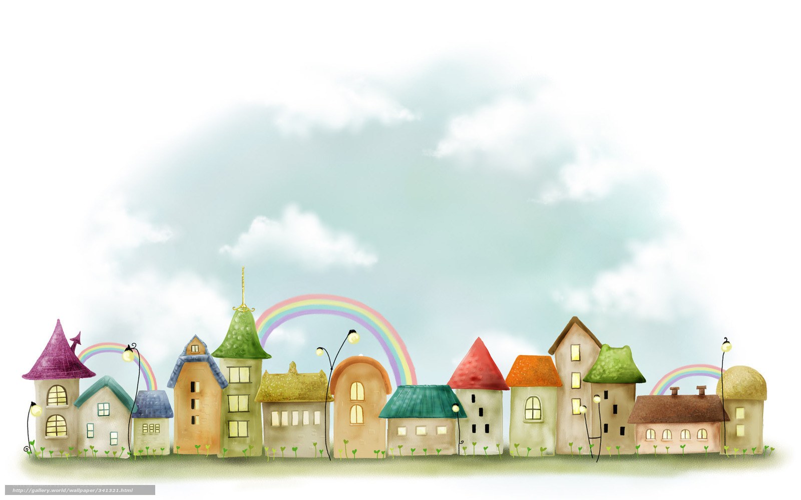 Colorful cartoon village