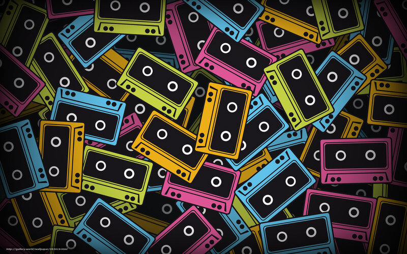 Colorful cassette tape pattern