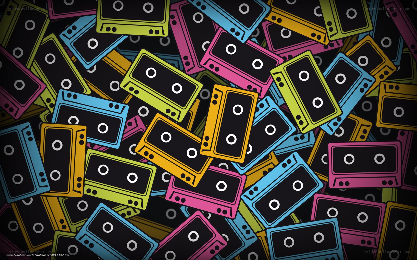 Colorful cassette tape pattern