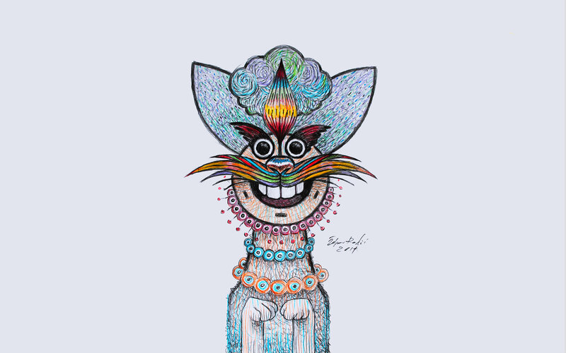 Colorful Cat Character
