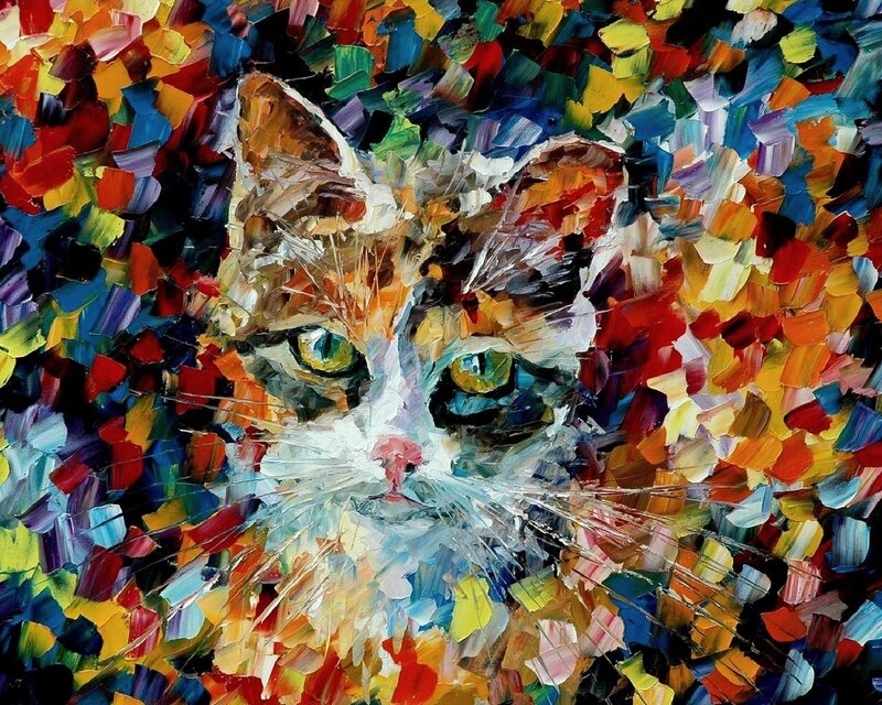 Colorful Cat Painting