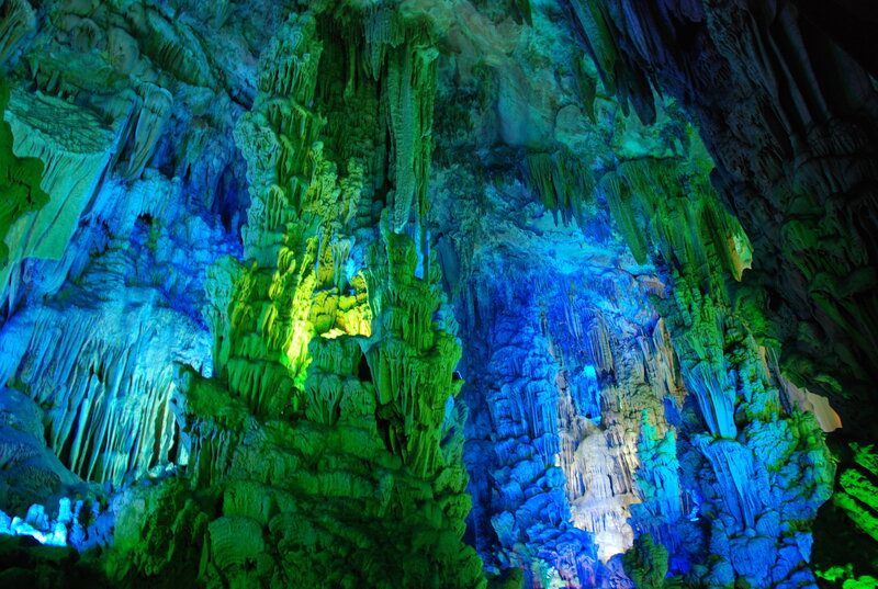 Colorful cave formations