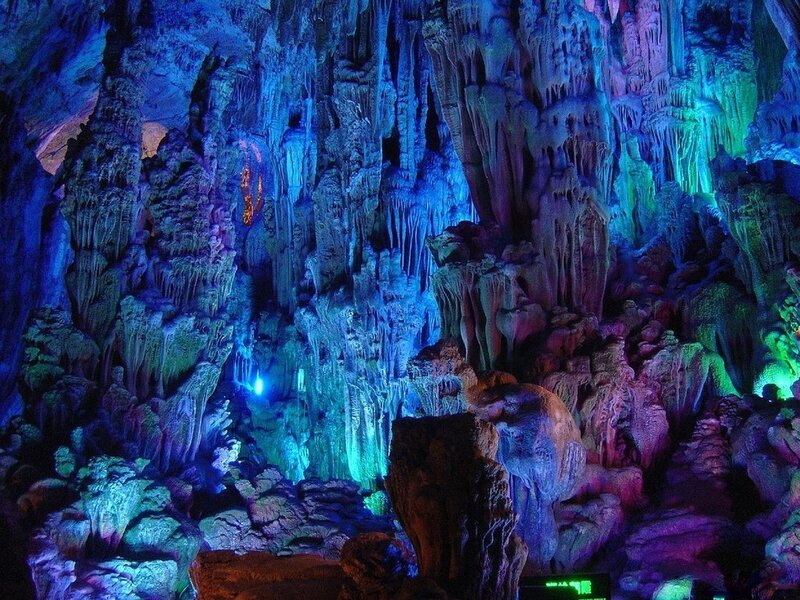 Colorful Cave Formations — Blue