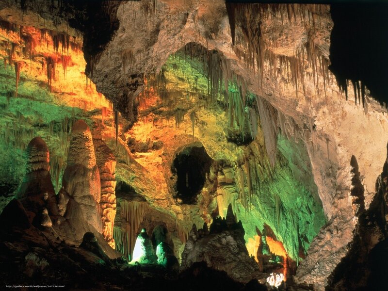 Colorful cave formations