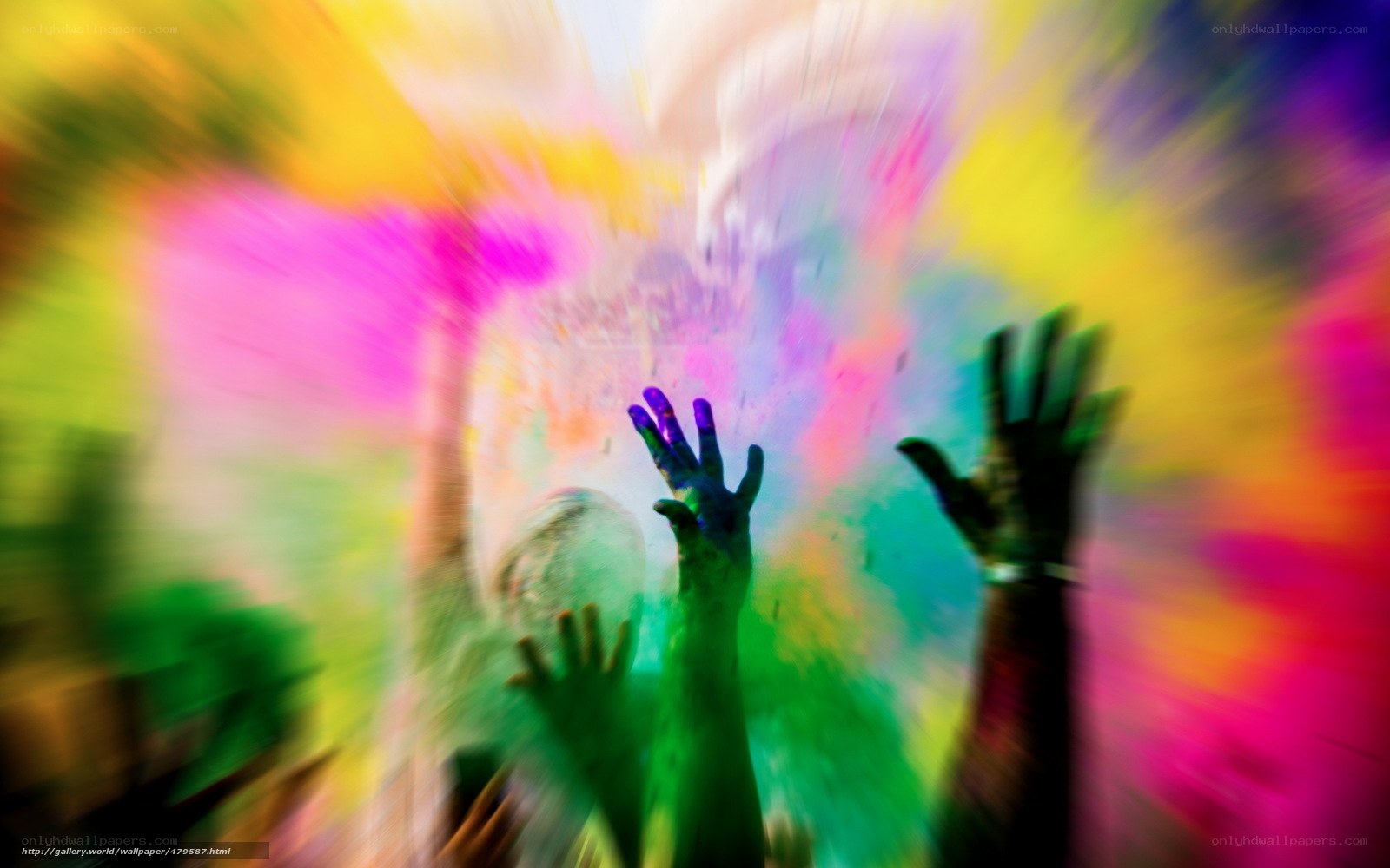 colorful celebration hands