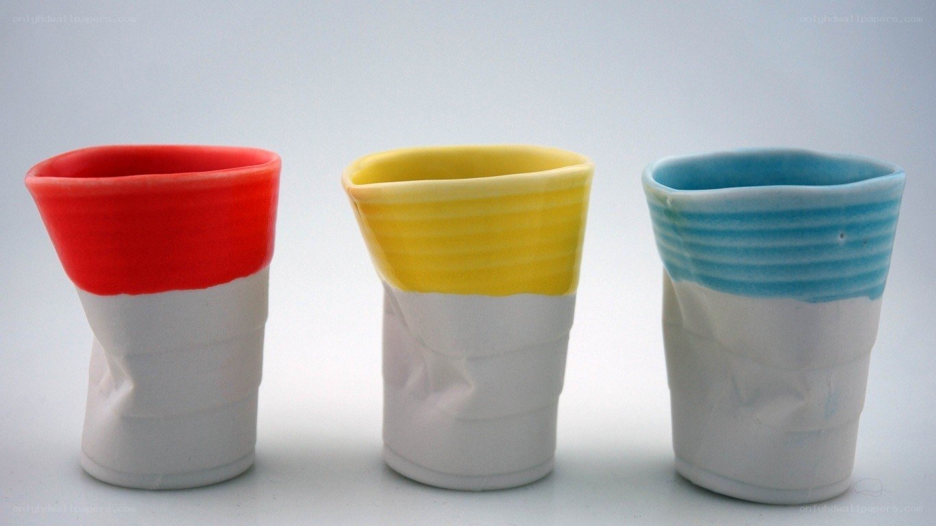 Colorful ceramic cups