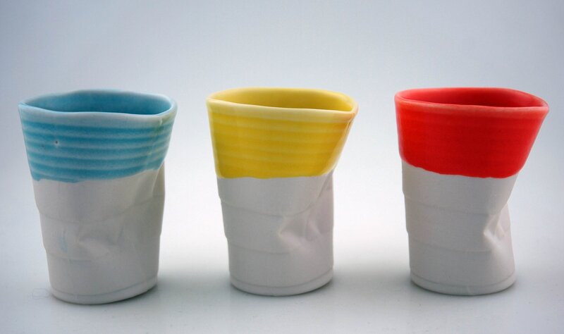 Colorful ceramic cups