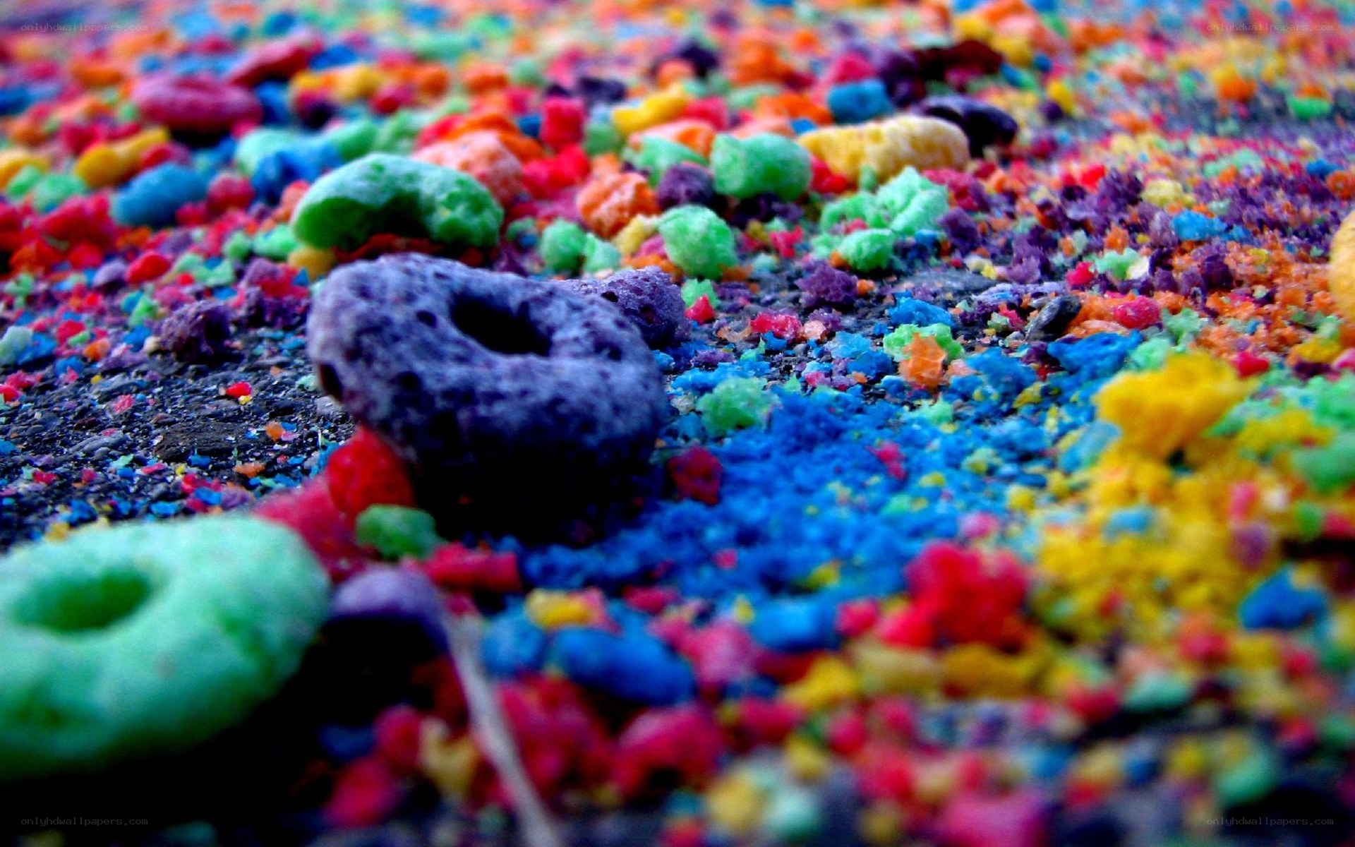 colorful cereal crumbs