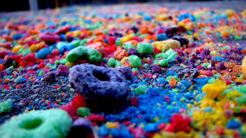 Colorful Cereal Pieces — Blue
