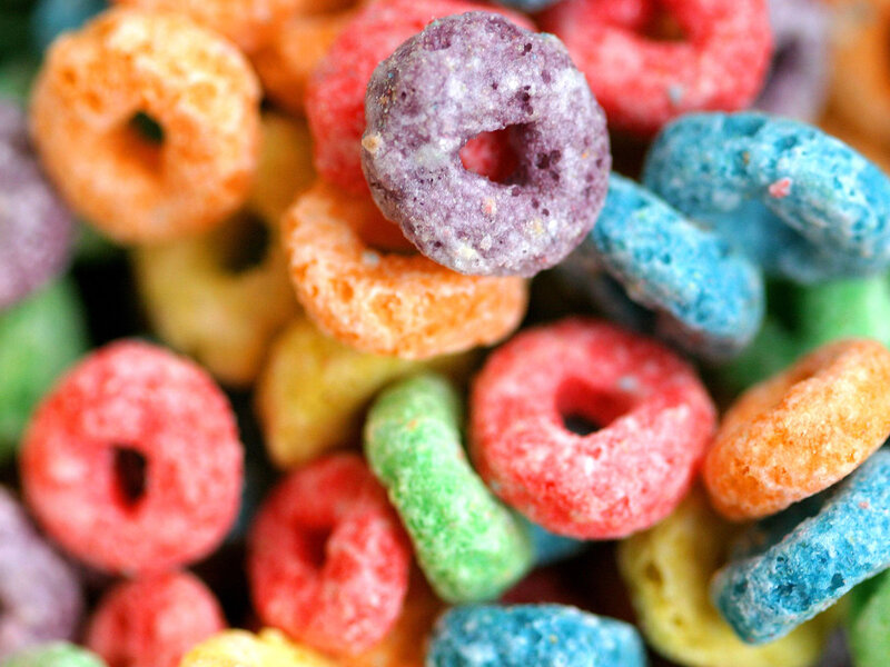 Colorful Cereal Rings — Red, Vibrant, Photograph