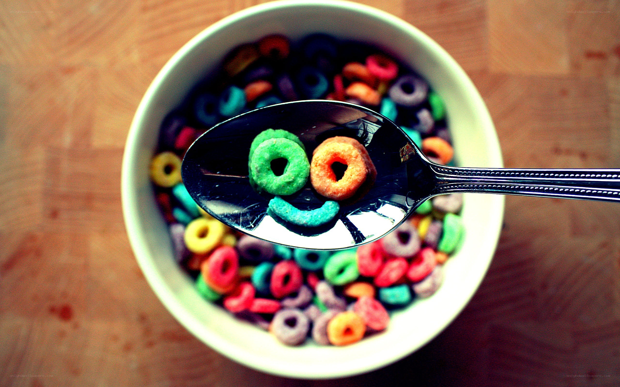 colorful cereal smiley face