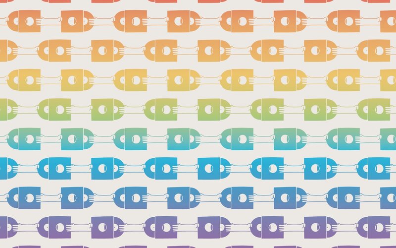 Colorful Chain Pattern — Orange, Calm, Vector Art