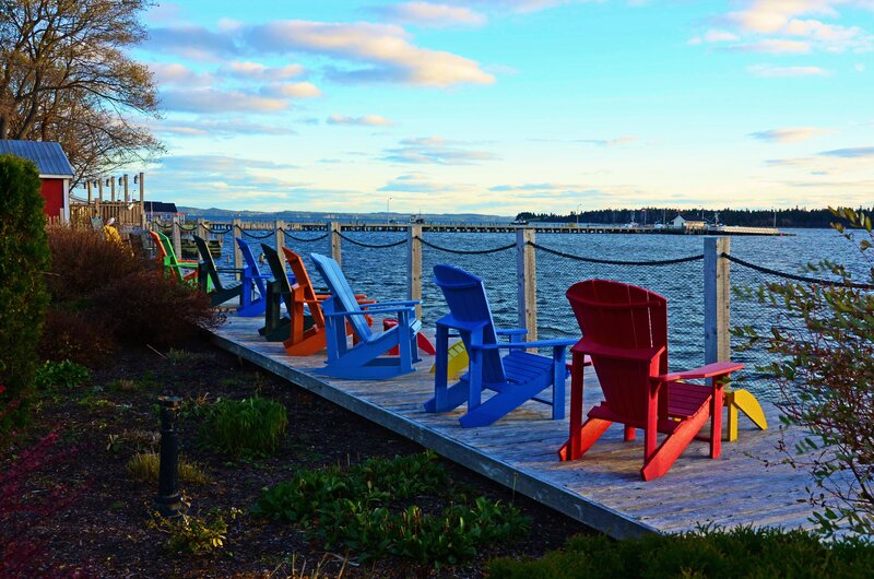 Colorful Chairs on Dock