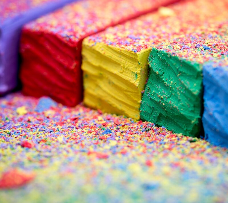 Colorful Chalk Blocks — Red