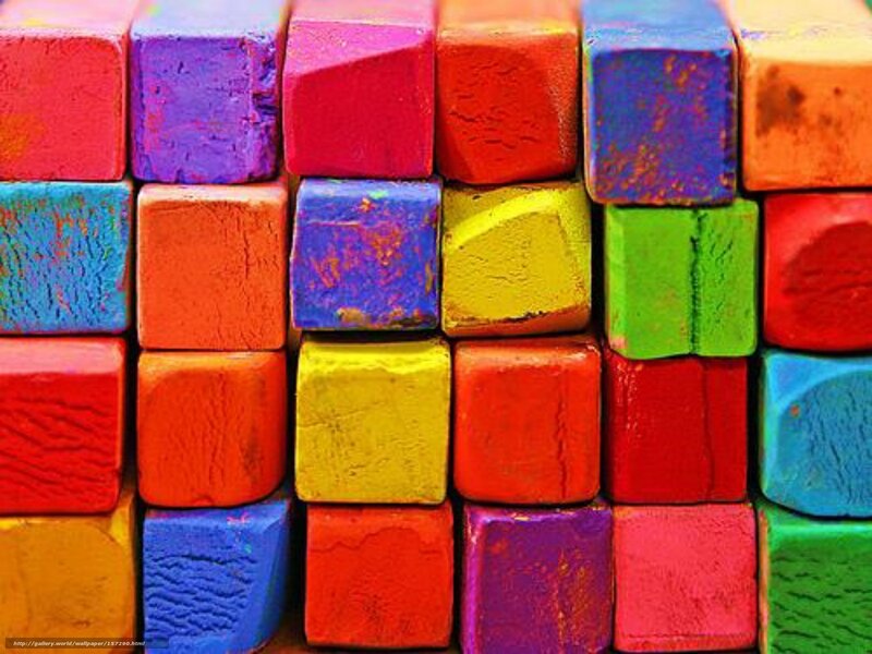 Colorful chalk blocks
