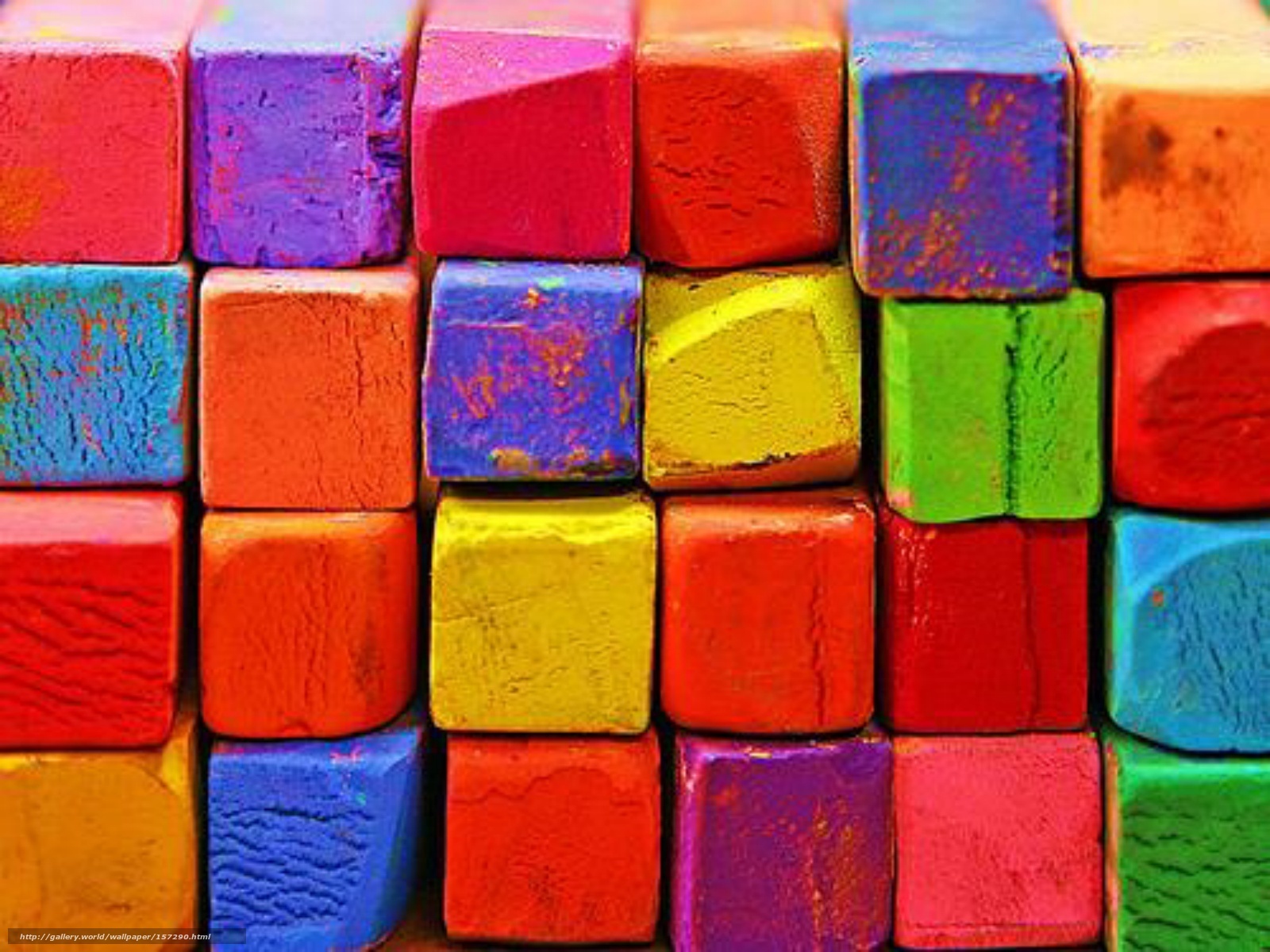 Colorful chalk blocks
